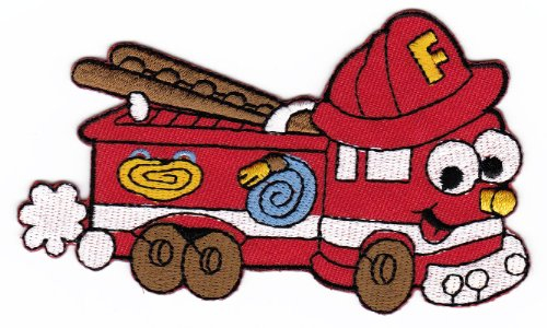 Aufnäher Bügelbild Aufbügler Iron on Patches Applikation Feuerwehr Auto Kinder Baby