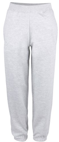 Awdis College Cuffed Sweatpants / Jogging Bottoms (M) (Heather Grey)