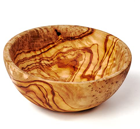 das Olivenholzbrett® / Schale aus Olivenholz/Olivenholzschale/Beilagenschale/Müslischale aus Olivenholz/Salatschale/Beilagenschale aus Olivenholz / 18cm