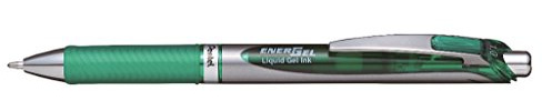Pentel BL80-DX EnerGel Retractable Gel Ink Rollerball Pen,Green,1 mm