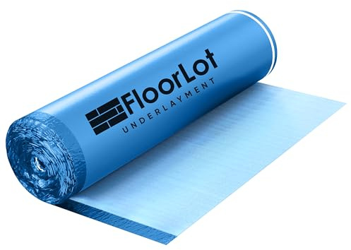 FLOORLOT BlueStep Underlayment with Moisture Barrier for Laminate and Wood Floors, (200 sq.ft Roll)