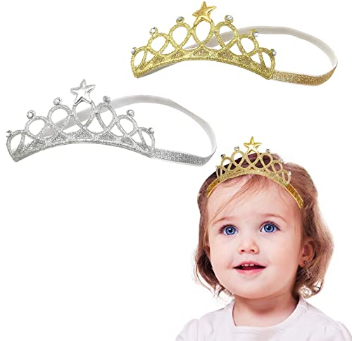 bandeaux de couronnes princesses pour les petites filles-lot de 2 bandeaux de couronne