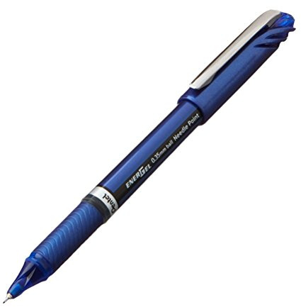 Pentel Energel Euro Ballpoint Pen, 0.35mm Needle Tip, Blue Ink (BLN23-C)