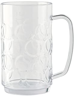 WACA Bierkrug 500 ml aus SAN – bruchsicherer Kunststoff-Krug für Bier, Radler, Limo – glasklar, spülmaschinenfest, stapelbar – ideal für Garten, Camping, Events, Gastronomie