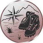 S.B.J - Sportland Pokal/Medaille Emblem, Motiv Wandern, Durchmesser 50 mm, Bronze