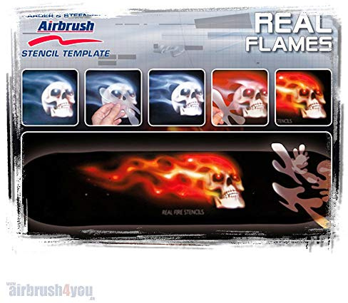 Stencil A4 airbrush Real Flames Harder&Steenbeck