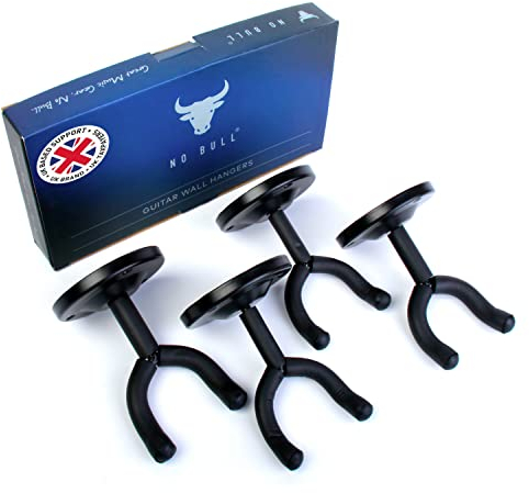 Guitar Wall Mount 4-Pack: Safe for all Guitar Finishes - fits Acoustic, Electric, Bass, Semi-Acoustic and Electro-Acoustic Guitars