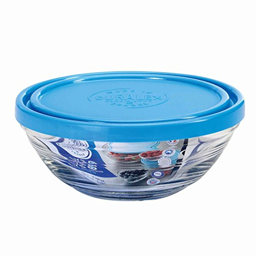 DURALEX LYS 9065 AM12 ensaladera Cristal Transparente/Azul Redondo con Tapa 14,2 cm