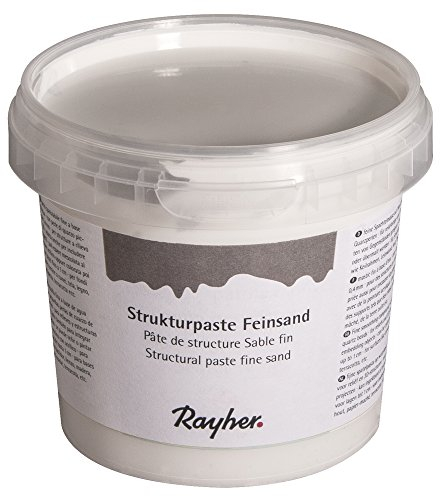Rayher Strukturpaste Feinsand, weiß, Dose 500 g, Spachtelmasse mit feinsten o,4 mm Quarzperlen, auf Wasserbasis, für reliefartige, feinsandige Strukturen, 38933000