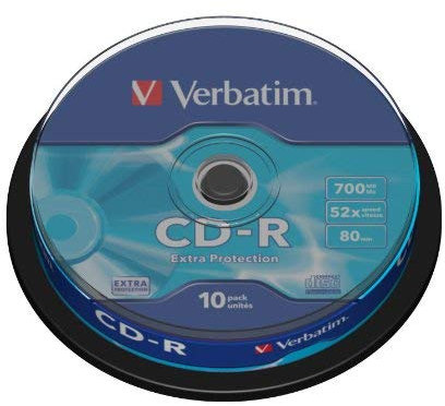Verbatim 43437–10pk 80 Min 52 x CD-R Spindle