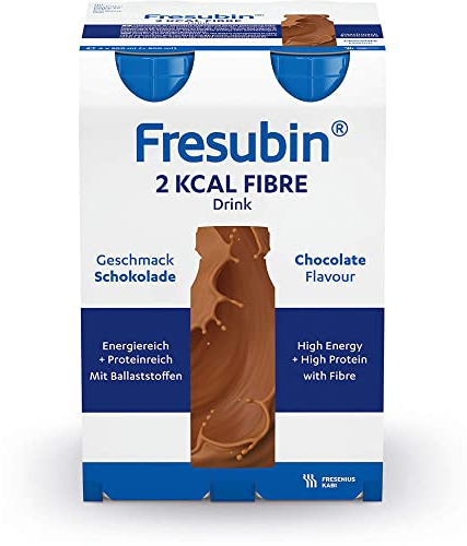 Fresenius Kabi FRESUBIN 2 KCAL Fibre Drink Chocolate Drinks Flask 200 ml Pack of 1 x 2.75 kg x 4)
