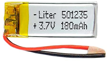 Akku 501235 LiPo 3.7V 180mAh 0.666Wh 1S 5C Liter Energy Battery Lithium Polymer Batterien Schutzplatine für Elektronik Wiederaufladbar - Nicht geeignet für Funksteuerung 37x12x5mm (180mAh|501235)