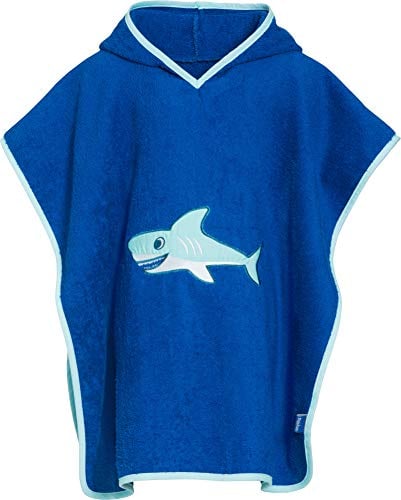 Playshoes Bademantel Handtuch Unisex Kinder,Hai,S (bis ca. 4 Jahre)