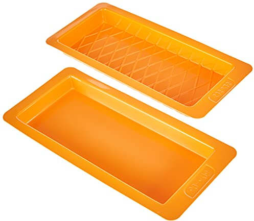 Ibili Set 2 MOLDES TURRON Liso+Rombos, Plástico, 23 x 10 cm