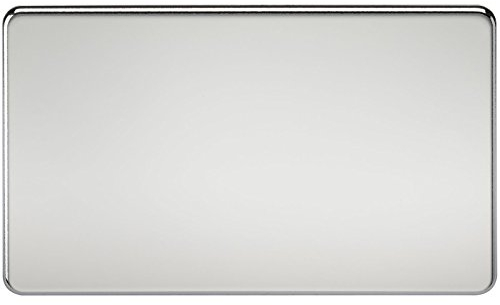 Knightsbridge SF8360PC Screwless 2-Gang Blanking Plate, Polished Chrome