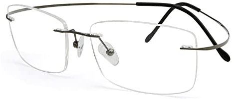 Eyekepper Titanium Rimless Reading Glasses Readers Men Women Gunmetal +0.75