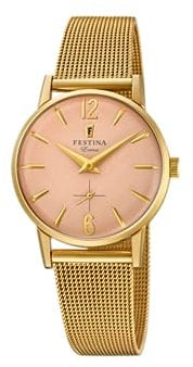 Festina Uhr Für Damen F20259/2 Outlet Gold Edelstahl Case SilberEdelstahl Band