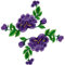 (Pack of 2)Double Layers Peony Flowers on Vine Embroidered Appliques Sew or Iron on Patches-Purple