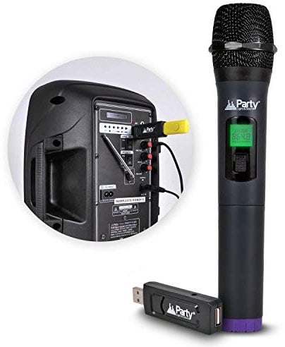Système de microphone à main sans fil avec écran digital UHF via USB