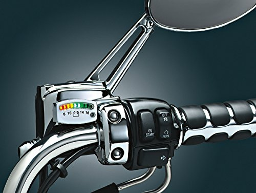 Kuryakyn 4219 Motorcycle Accent Lighting Accessory: LED Battery Gauge Indicator Display, Universal Fit for 12V Applications, Chrome