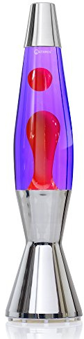 Mathmos Lampada lava Astro Baby Argento | Prodotta in Gran Bretagna dal 1964 | Lampada lava Viola/Rossa | Formula unica per lampade lava | Conforme ai più elevati standard di sicurezza