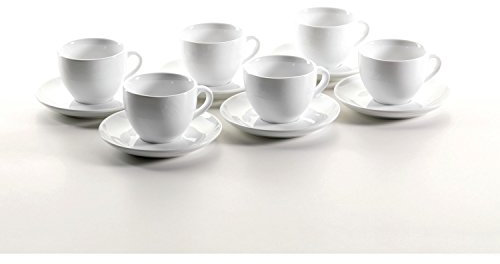 Mäser, Serie Colombia, Cappuccino-Obere 22 cl mit Cappuccino-Untere 15 cm, Porzellan Geschirr-Set für 6 Personen