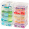 IRIS USA Plastic Pencil Case Box Craft Hobby Art School Supply Storage Organizer Container with Latching Lid, 10-Pack, for Bead Pens Ribbons Wahi Tape Sticker Yarn Ornaments, Stackable, Clear, Small