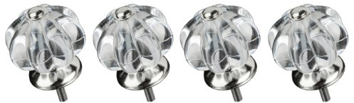 Premier Housewares Victorian Style Drawer Knobs - Set of 4, Clear