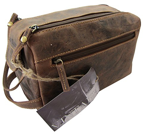 Greenburry Vintage Kulturbeutel Leder 23 cm