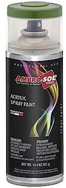 AMBRO-SOL - Pintura acrílica en spray, color Verde Esmeralda, RAL 6001, resultado profesional en múltiples superficies, exteriores e interiores, 400 ml