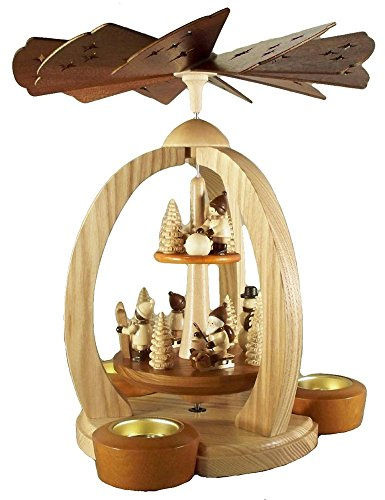 Rudolphs Schatzkiste Tischpyramide Winterkinder Wald BxHxT 27x31x27cm NEU Holzpyramide Tischdekoration Dekoration Weihnachten Wärmespiel Lichter Figur Edelholz Seiffen Erzgebirge Holz Flügel Ker