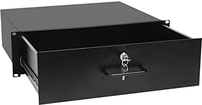 OMNITRONIC Rackschublade mit Schloss 3HE | Abschließbare Schublade für 19 Racks
