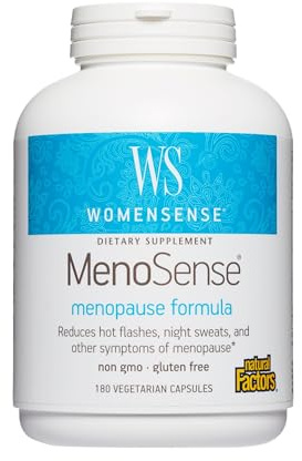 Natural Factors WomenSense MenoSense - Dietary Supplement with Black Cohosh, Chasteberry & Dong Quai - Menopause & Perimenopause Support Supplement - 180 Vegetarian Capsules (90 Servings)