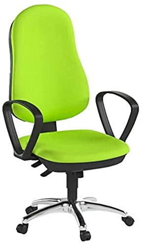 Topstar Synchro Steel II 8929G05 Bürostuhl, Schreibtischstuhl, inkl. Armlehnen, Bezugsstoff apfelgrün | Made in Germany | Ergonomisch | Drehstuhl, Schreibtischstuhl | höhenverstellbar | Geprüfte Sicherheit nach GS-Intertek