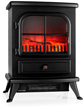 Klarstein St. Moritz – Cheminée Vintage avec Chauffage électrique, Couleur Noir