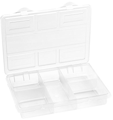 Prosperplast Transparenter Organizer 20x16 cm mit 5 festen Fächern in 2 Größen