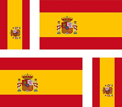 4 pegatinas con la bandera de España, para coche, moto, maleta, ordenador portátil