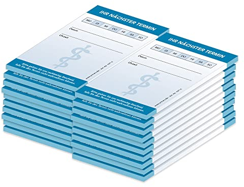 PRICARO Terminblock für Ärzte und Mediziner (20er Pack), Äskulapstab