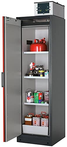 Gefahrstoffschrank, BxTxH 600x615x1955 mm, 3 Böden, 1 Auffangwanne mit Lochblecheinsatz, inkl. TSA,