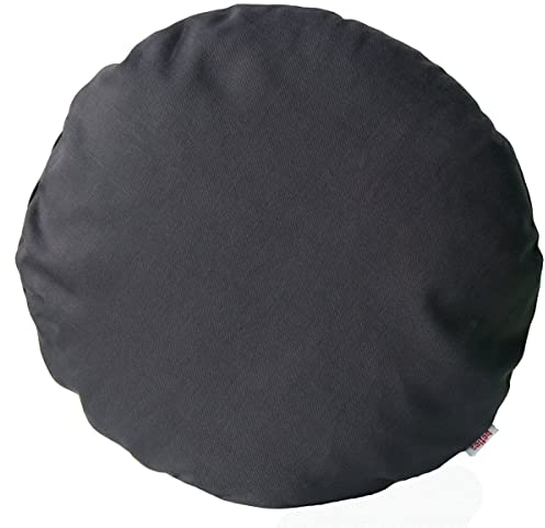 beties Farbenspiel Kissenhülle ca. Ø50 cm - Kissenbezug in interessanter Größen- und Farbauswahl - 100% Baumwolle für eine fröhlich Stimmung in Unifarben (Schiefer)