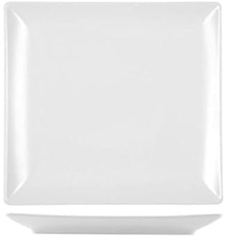 H&H Boston Piatto Piano, Bianco, Quadrato 24 x 24, Stoneware, 1 Pezzo