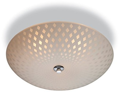 Firstlight Products Celine Semi Flush Fitting, E14 (Small Edison Screw), Opal Glass with Decorative Pattern