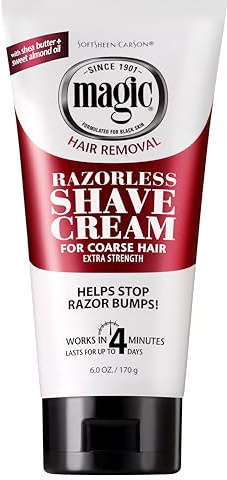 SoftSheen-Carson Magic Razorless Shaving Cream, Depilatory Hair Removal Cream for Body Hair, Extra Strength, Works in 4 Minutes for, 6 oz