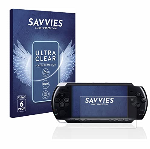 Savvies 6 Stück Schutzfolie für Sony PSP 3004 Displayschutz-Folie Ultra-Transparent