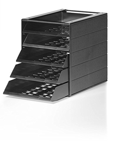Durable Schubladenbox Idealbox Basic Blauer Engel 5 Fächer, 1 Stück, anthrazit, 1712003058