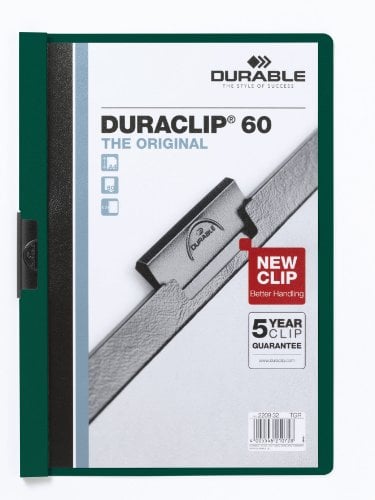 Durable Klemm-Mappe Duraclip Original 60 (für 1-60 Blatt A4), 25 Stück, petrol/dunkelgrün, 220932