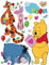 1art1 Winnie Puuh Der Bär Winnie Pooh with Friends Wand-Tattoo | Deko Wandaufkleber für Wohnzimmer Kinderzimmer Küche Bad Flur | Wandsticker für Tür Wand Möbel/Schrank 30x30 cm