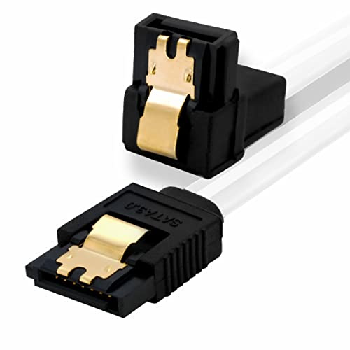BIGtec 0,2m SATA Kabel S-ATA III Datenkabel Anschlusskabel transparent Winkel HDD SSD 6GBit/s Stecker L-Type/L-Type 90° 20cm vergoldet gerade/gewinkelt serial ATA Verriegelung SATA-3