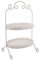Grafelstein Etagere Amalia – Vintage-Stil Etagère, H46 x B28 x T21,5 cm, Weißes Metall, 2 Ovale Plateaus, Spitzenband-Optik – Dekorative Ablage für Ihr Zuhause