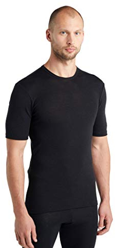 Icebreaker Herren Everyday Kurzärmeliges Crewe T-Shirt - Funktionsshirt Herren - 100% Merinowolle Base Layer - Black, XL
